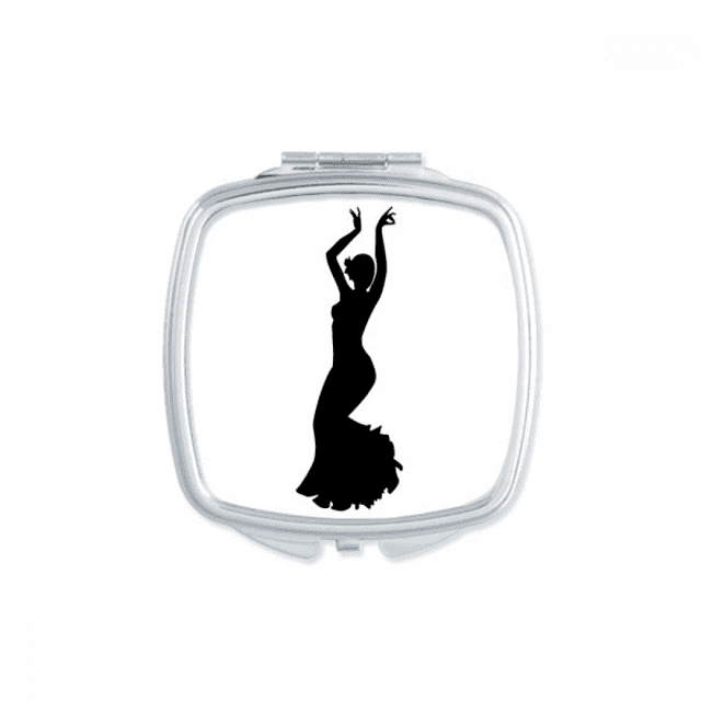 Danseur de Performance Art de Danse Folklorique Miroir Carré Poche Compact Portable Maquillage Double Face en Verre