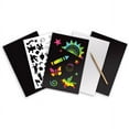 thumbnail image 2 of Melissa & Doug Scratch Art Activity Kit: Rainbow - 4 Boards, Stencil Sheet, Wooden Stylus, 2 of 3