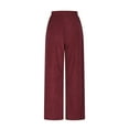 thumbnail image 4 of FAIWAD Corduroy Pants Women Comfy Elastic Waist Loose Pull On Pants with Pockets Dressy Casual Work Trousers, 4 of 7