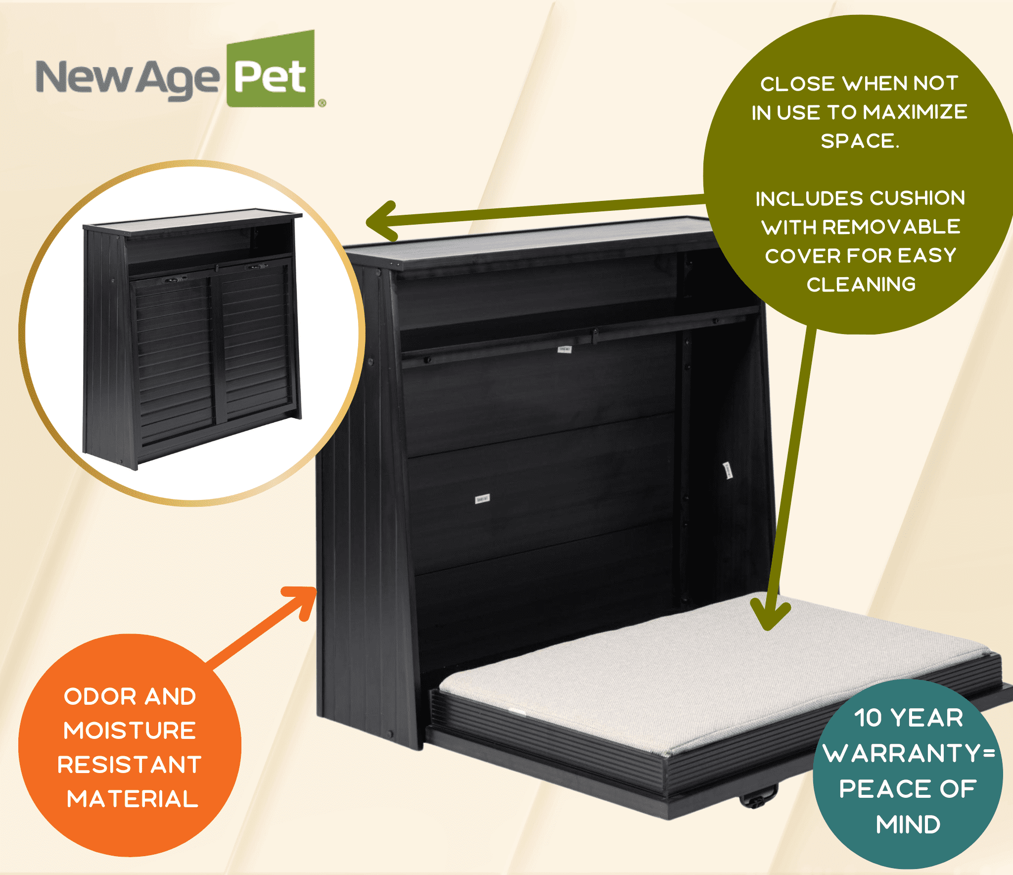 New Age Pet® ECOFLEX® X Large Murphy Style Dog Bed, Memory Foam, Fold Away Design