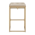 thumbnail image 3 of Weston Home Oddie Gold Finish Velvet Button Tufted Counter Stools, Beige (Set of 2), 3 of 10