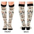 thumbnail image 4 of FORMRS Womens Knee High Socks Casual Long Thick Travel Daily Wear, 1 Pair, Cats Reading Pattern, 4 of 6