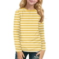 thumbnail image 2 of Y2K Tops Summer Girls Long Sleeve T Shirts Kids Fall Tops Crewneck Basic Tees 5-14Y, 2 of 6