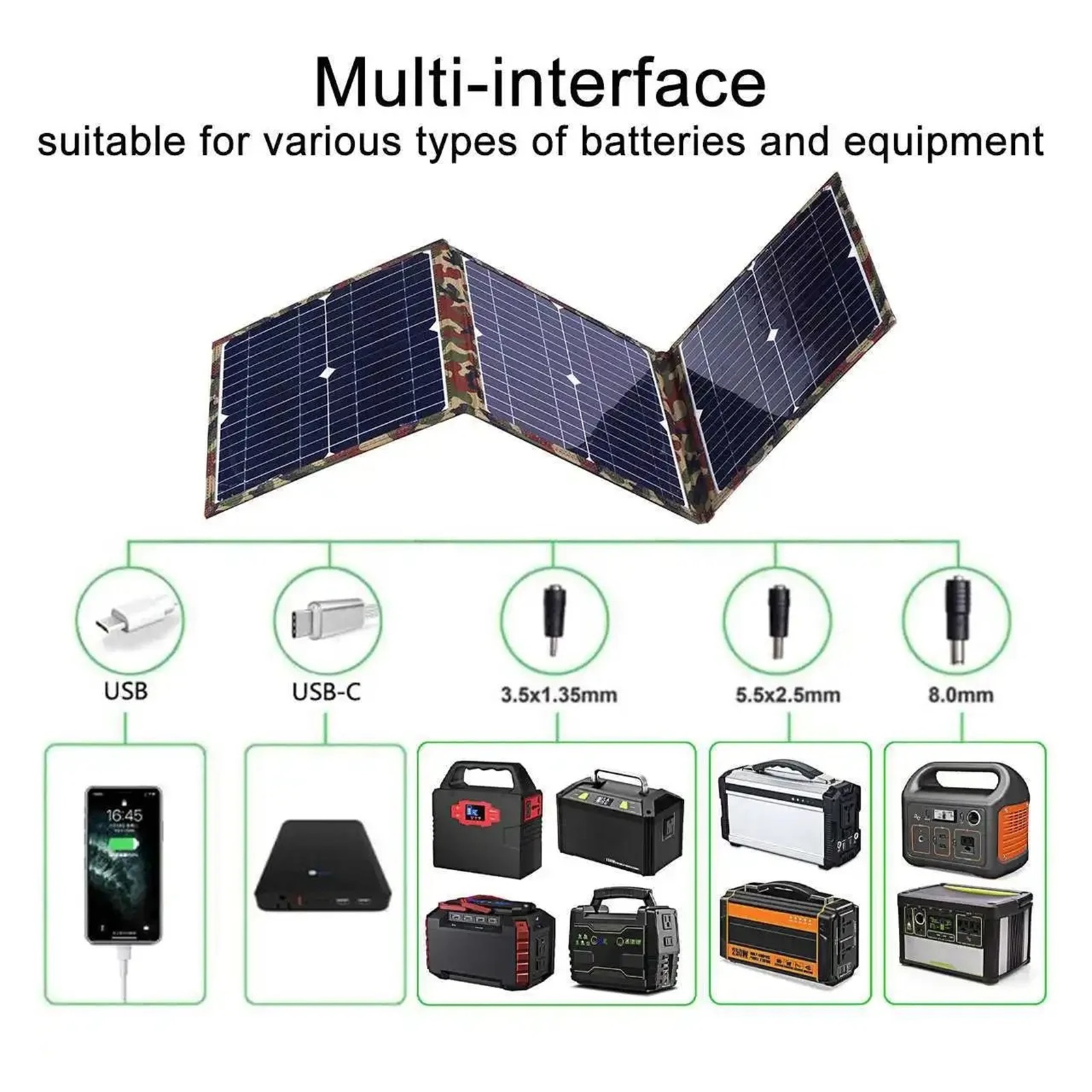 Single crystal solar panels 800W Foldable Portable Solar Charger 18V Car, Boat, Caravan Camp Outdoor solar panel