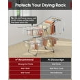 thumbnail image 6 of Sakugi Clothes Drying Rack, 2-Tier Foldable Laundry Drying Rack for Clothing with 32 Rods, Rustproof, Freestanding, for Indoor & Outdoor, 55" x 22.8" x 36.5", Gray, 6 of 11