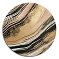 thumbnail image 2 of Designart "Golden Essence Embracing Lines II" Abstract Marble Metal Round Wall Art, 2 of 5