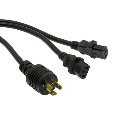 - 8Ft 14 AWG NEMA L5-15P to 2x C13 Y Power Cord Splitter