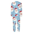 thumbnail image 5 of Odeerbi Christmas Pajamas for Family Holiday Long Sleeve Family Christmas Pajamas Matching Sets Mom Parent Child Printed Loungewear Set Two-Piece Sleepwear Xmas PJs Set Light Blue, 5 of 7