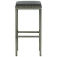 thumbnail image 3 of vidaXL Bar Stools with Cushions 3 pcs Grey Poly Rattan, 3 of 5
