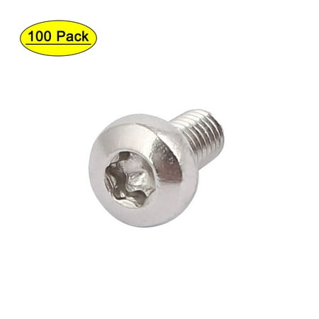 

M3x6mm 304 Stainless Steel Button Head Torx Screws Fasteners 100pcs