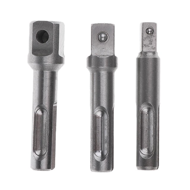 Juego de Adaptadores de Enchufe de 3 Piezas Destornillador de Tuerca Cuadrada 1/4 3/8 1/2 Soledad SDS Plus Socket Driver