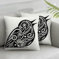 thumbnail image 2 of Outdoor Throw Pillow Cover Abstract Bird Word Star Graffiti Waterproof Cushion Pack Black Stripe on Faint Yellow Pillow Cases Home Decoration for Patio Garden Couch Sofa, 2 of 6