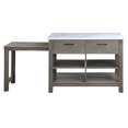 thumbnail image 5 of Miekor Furniture Feivel Kitchen Island w/Pull Out Table in Marble Top Top & Rustic Oak Finish, 5 of 7
