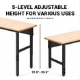 thumbnail image 6 of Spanspace 48"x24" Garage Workbench with Leveling Foot, Adjustable Height, 2000 LBS Load Capacity, Large Work Benches for Garage, Workshop, Office, Home, Woodworking, 6 of 10