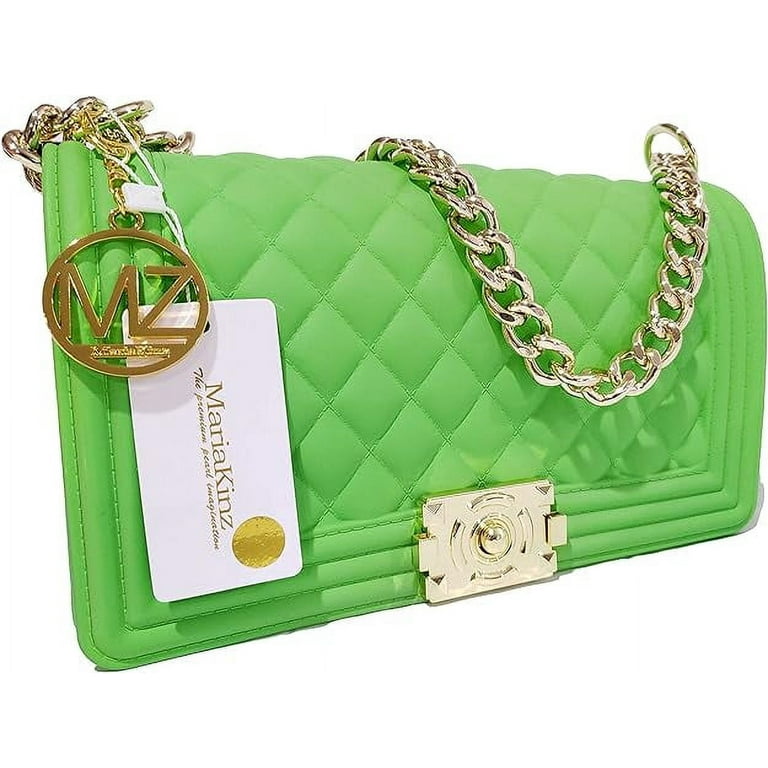 Mariakinz Women s Refined Soft Polyvinyl Chloride Rhombus Crossbody Jelly Purse Matt Light Green Size One Size