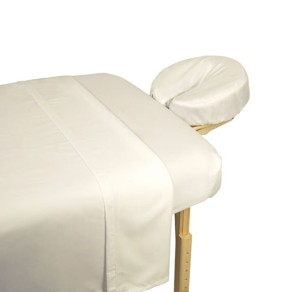 BodyMed Microfiber 120-GSM Massage Sheets, 3-Piece Set - Lightweight and Wrinkle Resistant for Massaging, Spas, Salons, and Clinics, Cream