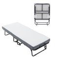 thumbnail image 2 of SESSLIFE 75x31 Folding Bed Bed Frame With Mattress, Roll Away Adult Bed on Wheels for Guests, 5-inch Thick Memory Foam Mattress, Space Saving Fold Up Bed for Easy Storage, 2 of 10