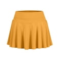 thumbnail image 6 of Women's High Waist Athletic Skirt Flared A-Line Tennis Golf Skirt Stretchy Mini Skater Skirt with Wide Waistband Earthy Yellow 2XL, 6 of 8