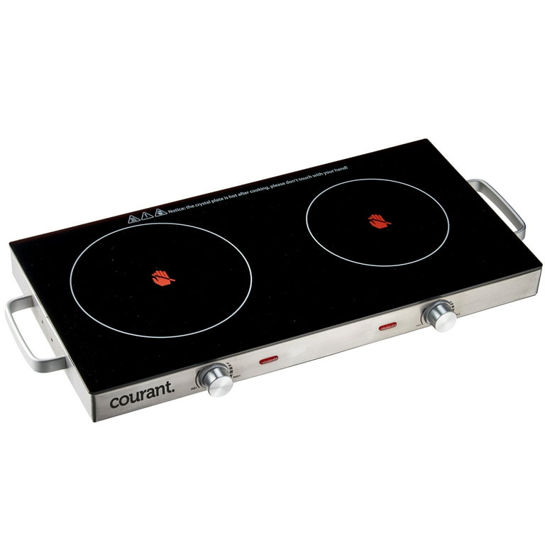 Courant 1700 Watts Electric Double Burner, Black