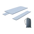thumbnail image 2 of BUDAO00 Picnic Table Cover with Bench Covers, Washable Tablecloth for 6 Foot Rectangle Tables – 72"x30" Waterproof Elastic Fitted Checkered Camping Tablecloth for Outdoor Use (Blue), 2 of 6