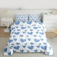 thumbnail image 2 of Feelyou Blue Love Heart Queen Comforter Set for Child, Kawaii Cartoon Print Bedding Sets, Dreamy Princess Style Reversible Bedding Comforter Set, Super Cozy Room Decor, 3pcs, 2 of 8