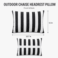 thumbnail image 3 of Outdoor Waterproof Adjustable Headrest Pillow with Secure Strap, 11x15.7in (28x40cm) Lumbar Support Cushion for Beach Chair, Pool Lounger & Patio Recliner Comfort Accessory, 3 of 6