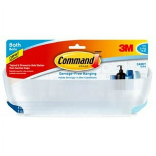 Command 3M-BATH11 Bath Shower Caddy Large No Damage Adhesive Frosted,  8-Pack 