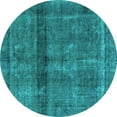 thumbnail image 1 of Ahgly Company Indoor Round Persian Turquoise Blue Bohemian Area Rugs, 3' Round, 1 of 4