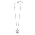 thumbnail image 2 of Clear Cubic Zirconia Dancing Center Flower Necklace Rhodium Plated Sterling Silver, 2 of 3
