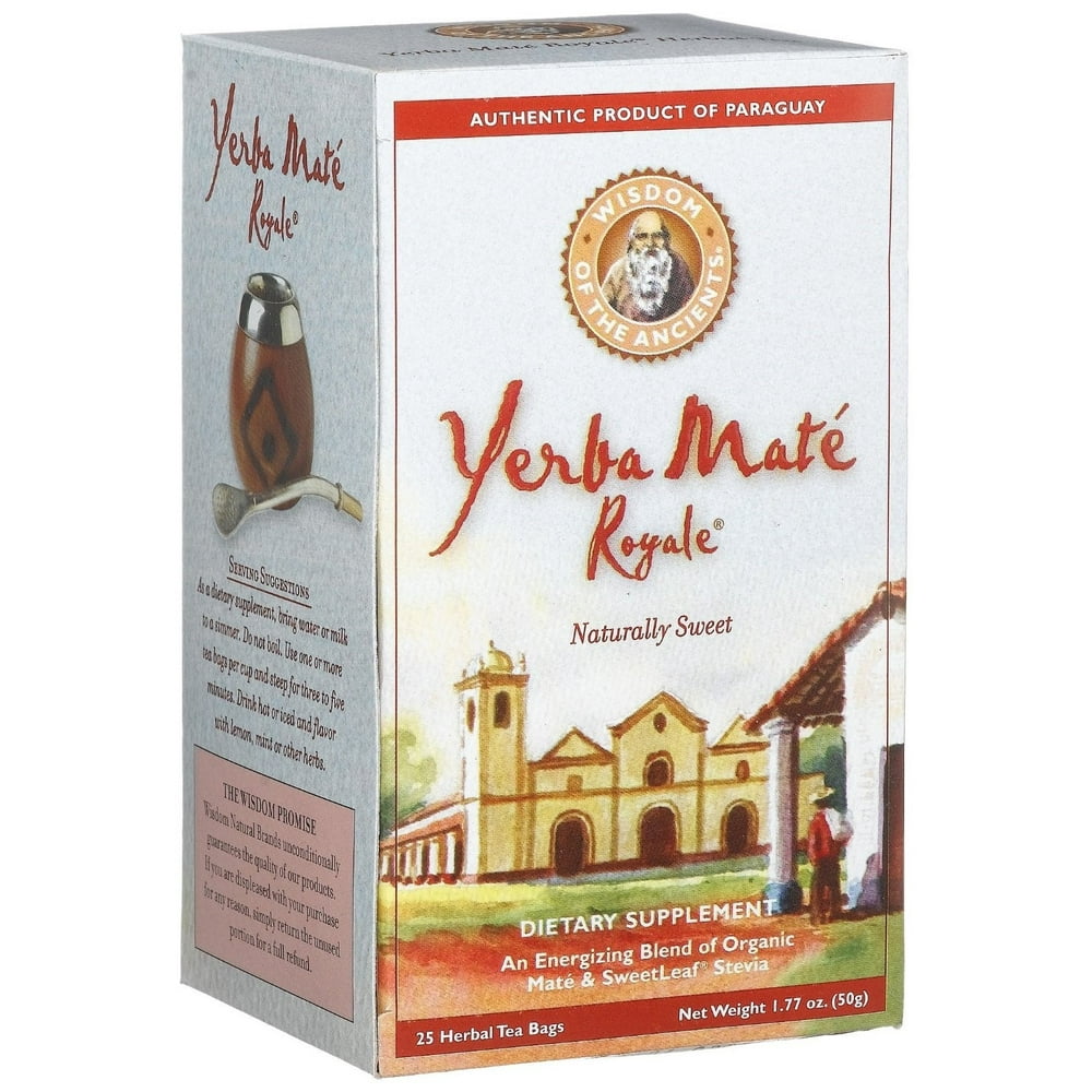 Wisdom Natural Organic Yerba Mate Royale Naturally Sweet 25 Tea Bags