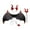 Black background red, variant on Spooky Halloween Fairy Costume Set With Leather Wings Wand And Headband For Cosplay Party 24.8 Inch Width