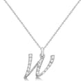 thumbnail image 2 of Personalized Diamond Script Letter Initial Necklace in 14k White Gold, 2 of 2