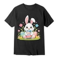 thumbnail image 4 of MIASHUI T-Shirts Graphiques de Pâques pour Garçons Manches Courtes Décontractées Douces Hauts Colorés pour Enfants Noir, 10-11 Ans, 4 of 4