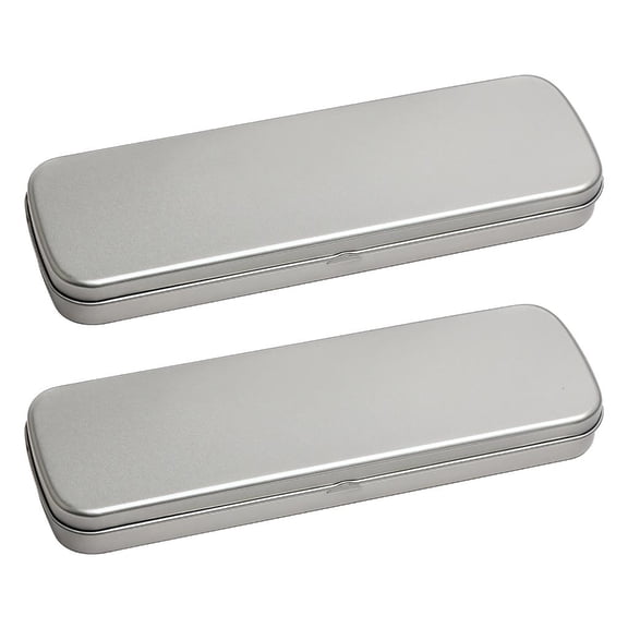 Giaone 2 Pcs Pencil Box Simple Pen Case Pencil Case Pen Box Metal Storage Box