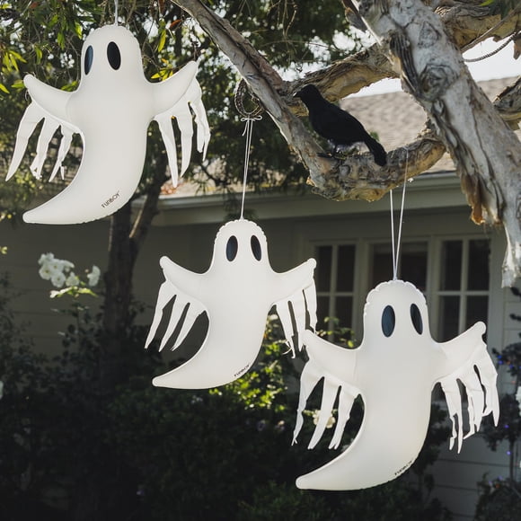 Halloween Decor FUNBOY Hanging Ghost, paquete de 3 con ventosas