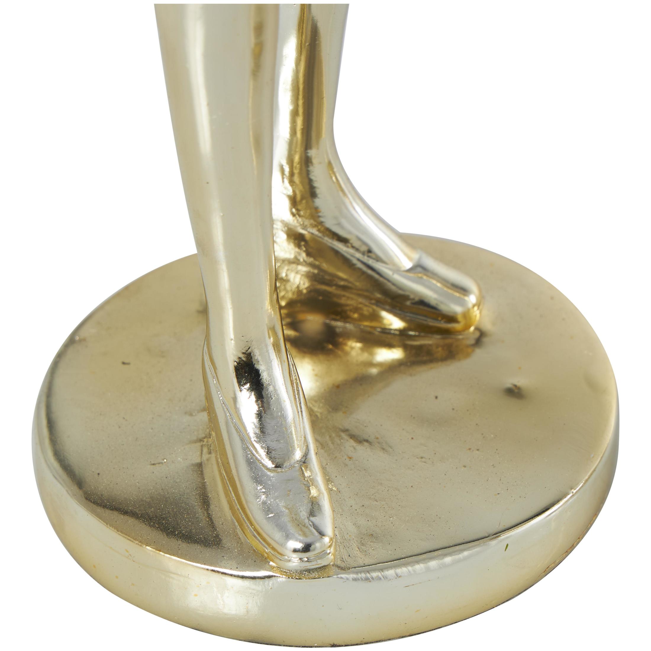 4"W, 14"H Gold Resin Musician Sculpture with Accordion and Saxophone, by DecMode (2 Count)