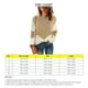 thumbnail image 4 of Mujer Top de Punto Cuello Redondo Mangas de Hombro Caído Empalme de Color Suéter de Punto Informal para Primavera Otoño Invierno Caqui XXL, 4 of 5