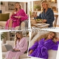thumbnail image 6 of HEARTNICE Womens Recycled Fleece Hooded Robe, Soft Full Length Thick Plush Bathrobe House Coat,(Dusty Pink,L-XL), 6 of 6