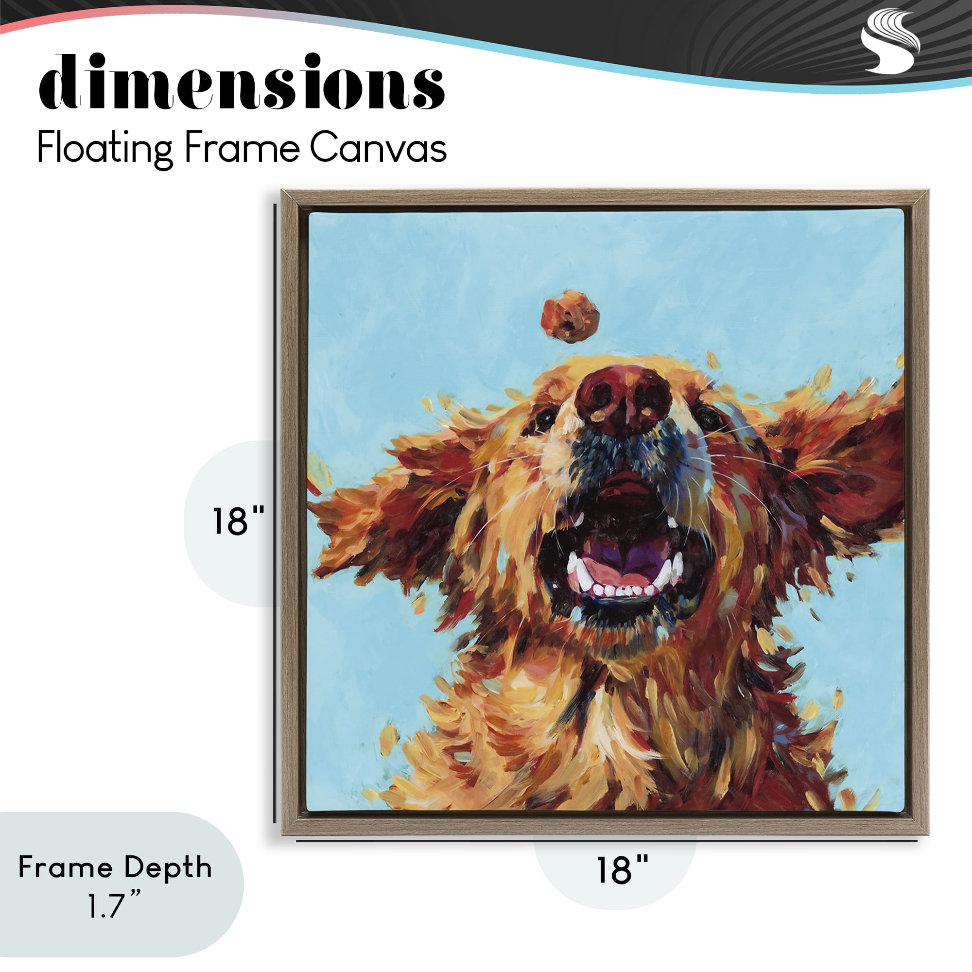 Stupell Industries Treato Loyal Dog Brown Framed Floater Canvas Wall Art, design by Studio Bautista