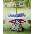 thumbnail image 4 of Flag Day Farm Truck American Flag Red Stripes Stars Table Cloth with Umbrella Hole and Zipper,Outdoor Tablecloth Waterproof Patio Table Cloths Spillproof Washable Table Cover 4th of July Firework, 4 of 6