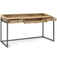 thumbnail image 3 of Allora 60" Solid Wood Modern Computer Desk in Distressed Wheat, 3 of 9