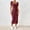 Wine, variant on Tqcoqu Women's Square Neck Ribbed Knit Midi Dress Side Slit Bodycon Casual Dress,Wine,Women's XS-XXL