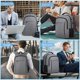 thumbnail image 5 of Mochila,Mochila de 15.6 pulgadas Mochila para estudiantes universitarios con puerto USB Mochila escolar resistente al agua para hombres mujeres,Gris, 5 of 5