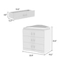 thumbnail image 3 of OxyLife Commode à Langer, Commode de Chambre de Bébé à 3 Tiroirs avec Dessus à Langer, Blanc, 3 of 13