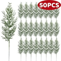 Christmas Picks Floral Picks Christmas Artificial Greenery Picks Pine Branches Garland Crafts Home Decoration 13.7in 50Pcs