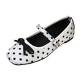 thumbnail image 2 of Miqool Womens Dot Print Loafers Flat Shoes Round Toe Bowknot Shallow Mouth Slip On Indoor Outdoor Comfortable Shoes, 2 of 9