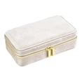 thumbnail image 4 of KLKCMS Velvet Jewelry Box Mini Earrings Holder Storage Box for Bracelets Necklaces Beige, 4 of 9