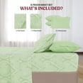 thumbnail image 4 of Lux Decor 6-Piece King Size Sheets Set – Ultra-Soft Microfiber, Paisley Print, Upto 16" Deep Pocket Fitted Sheet, Flat Sheet & 4 Pillowcases, Sage, 4 of 11