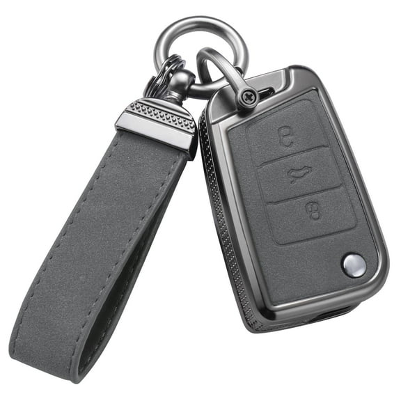 for Volkswagen Key Fob Cover with Keychain,Stylish and Durable Zinc Alloy Protection Key Case Compatible with VW Atlas Golf Jetta Tiguan Passat GTI Key shell Accessories