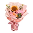 thumbnail image 4 of Ramo de la flor de la flor de crochet regalo de la madre del día de la hija de la hija de la decoración del hogar artificial para la flor de la vierna Clavel de color rosa, 4 of 8